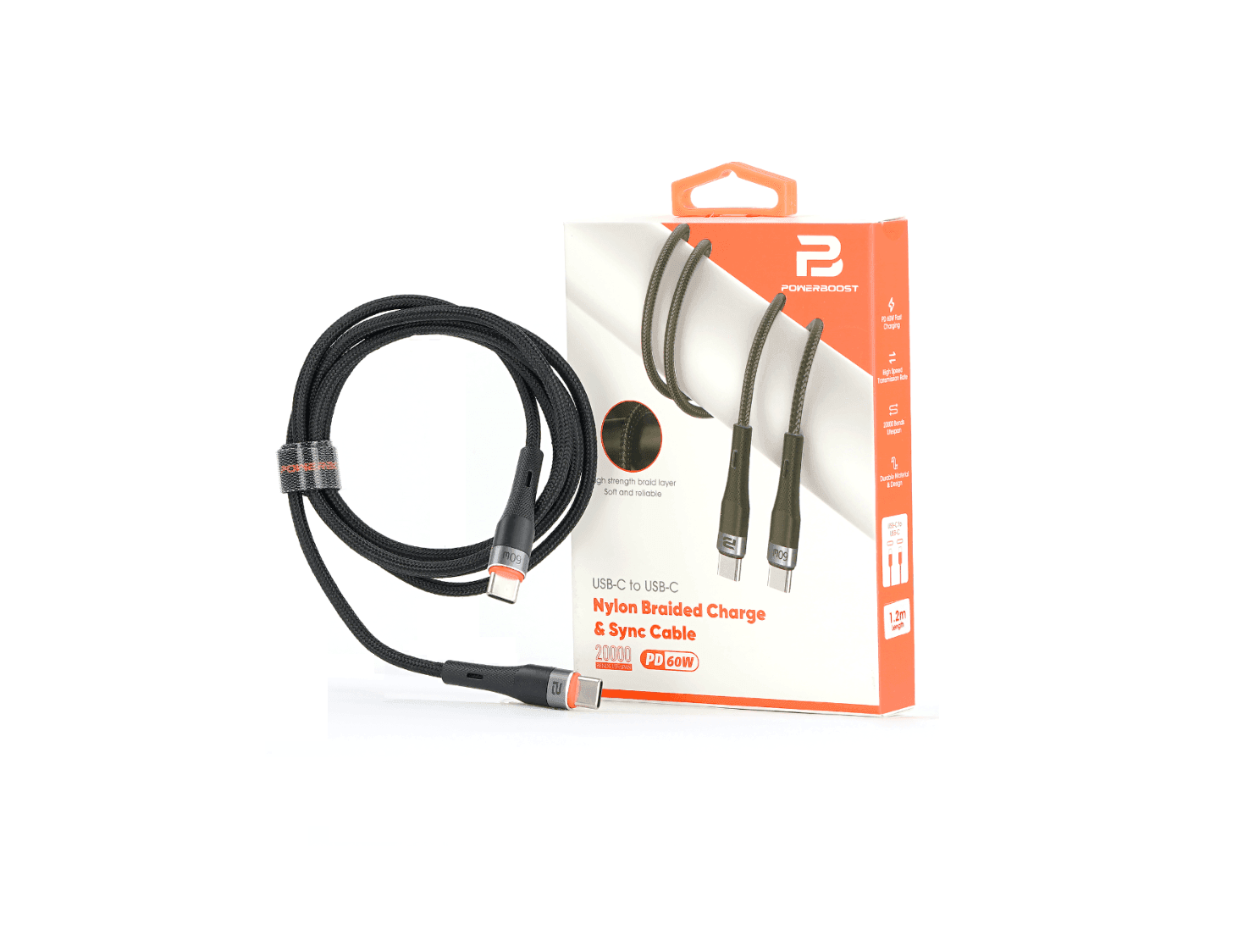 Power Boost Nylon Braided Charge & Sync Cables